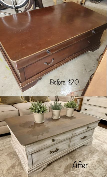 Refurbished Coffee Tables, Coffee Table Makeover, Thrifted Home Decor, Diy Bathroom Furniture, Diy Furniture For Small Spaces, Pallet Furniture Living Room, Diy Apartment Furniture, Furniture Small Spaces, Diy Furniture Renovation