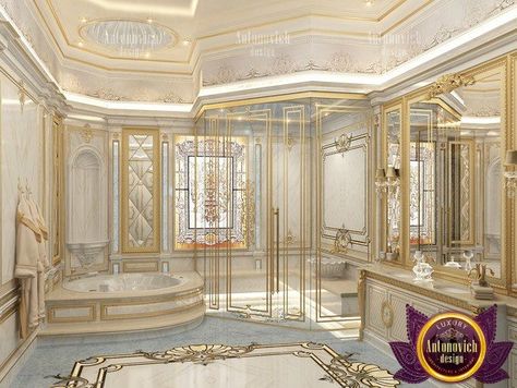 Bathroom Mansion Luxury, Luxury Mansions Interior Bathroom, Princess Bathroom Royal, Royal Luxury Bathroom Design, Castle Bathroom Aesthetic, Royal Bathroom Design, Mansion Interior Bathroom, Royal Bathroom Aesthetic, Luxury Bathroom Design Master Baths