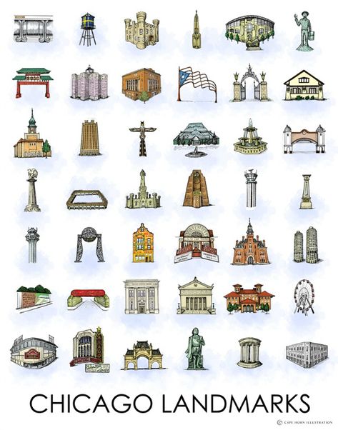 How many of these Chicago landmarks do you know? Skyline Logo, Chicago Buildings, Chicago Landmarks, Chicago Girls, Chicago History, Architecture Landmark, My Kind Of Town, Tourist Trap, Chicago Restaurants