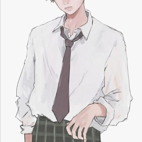 Male Shirt Drawing, Anime Learning, Tie Drawing, College Au, Collar Shirt Men, Shirt Drawing, 캐릭터 드로잉, Aesthetic Shirts, Guy Drawing