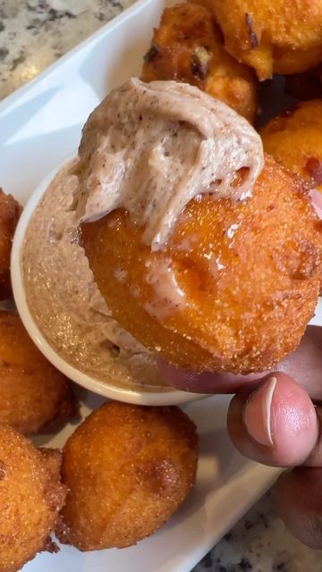 Honey Butter For Hush Puppies, Sweet Potato Hush Puppies Recipe, Sweet Potato Beignets, Sweet Potato Hush Puppies, Honey Cinnamon Butter, Sweet Patato, Sweet Potato Baked, Potato Baked, Mashed Sweet Potato