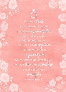 Bridesmaid Poem on Pink Watercolor Bridesmaid Proposal Poem, Bridesmaid Poem, Bridesmaid Poems, Wedding Jitters, Wedding Yellow, Be My Bridesmaid Card, Wedding Poems, Bridesmaid Boxes, Bridesmaid Card