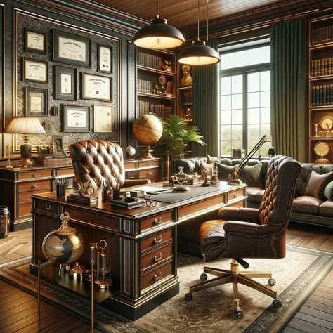 Lawyer Office Design, Executive Office Design Interior, Gentlemans Room, Law Office Design, Executive Office Design, Law Office Decor, Office Design Interior, Vintage Home Office, Style Anglais