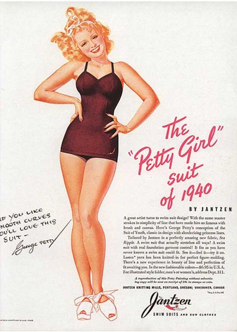 George Petty, Stile Pin Up, Jantzen Swimwear, Rolf Armstrong, Petty Girl, Pin Up Vintage, Pin Up Girl Vintage, Gene Kelly