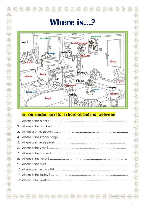 English Prepositions, English Worksheet, English Exercises, English Grammar Worksheets, Grammar Activities, English Classroom, English Language Teaching, English Lessons For Kids, English Activities