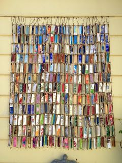 SarahrachaMy recycled plastic credit cards, gift cards and hotel room keys. Diy Christmas Gifts For Parents, Credit Card Crafts, Mattress Spring, Pea Trellis, Hotel Key Cards, Old Cribs, Hotel Card, Recycled Cards, Gift Card Craft