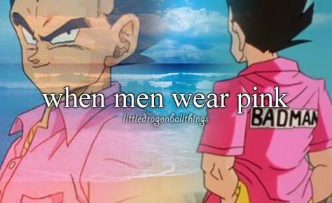 When men wear pink - Vegeta Vegeta Pink Shirt, Badman Vegeta, Dbz Gt, Dbz Memes, Action Comics 1, Dragon Ball Z Shirt, Db Z, Leggings Shorts, Men Wear