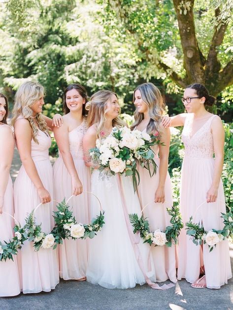 Bridesmaid Dresses Pastel, Bridemaid Bouquet, Bridesmaid Wreath, Bridesmaid Bouquet Alternatives, Dress Lyrics, Wreath Bouquet, Dresses Pastel, Wedding Bridesmaid Bouquets, Spring Bridesmaid Dresses