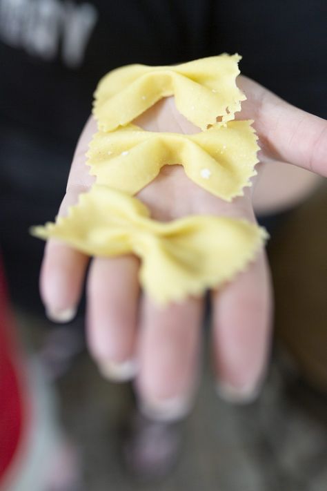 Homemade Bow Tie Pasta, How To Make Bow Tie Pasta, How To Make Bowtie Pasta, Homemade Bowtie Pasta, Spaghetti Macaroni, Autumn Pasta Recipes, Making Spaghetti, Bow Tie Pasta Recipe, Pasta Farfalle