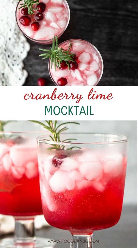 cranberry mocktail with cranberries and a rosemary garnish Cranberry Fizz Mocktail, Christmas Mocktail Recipes, Fizz Mocktail, Christmas Drinks Nonalcoholic, Cranberry Mocktail, Cranberry Fizz, Holiday Mocktail, Christmas Mocktails, Cranberry Drinks