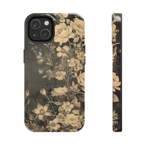 Skull Dark Aesthetic, Dark Academia Phone Case, Goth Flowers, Etsy Phone Case, Gothic Phone Case, Brown Phone Case, Victoria + Core, Pretty Phone Cases, Aesthetic Phone Case