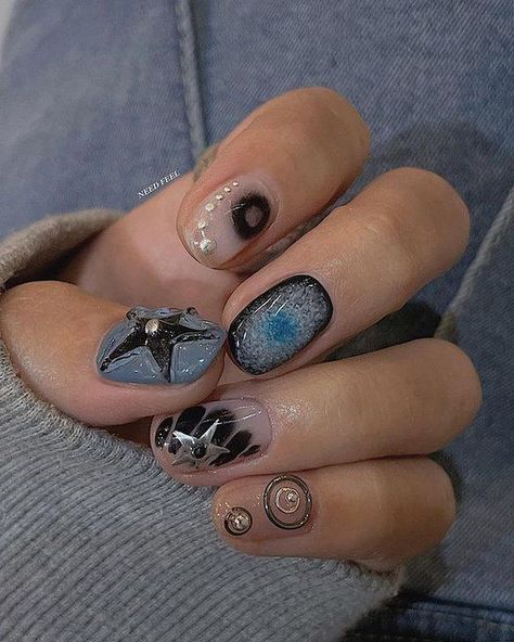 Masculine Nails Designs, Mens Nails, Hello Nails, Hippie Nails, Punk Nails, Grunge Nails, Nail Box, Simple Acrylic Nails, Soft Nails