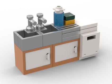 Small Lego House Ideas, Lego Sink, Cool Lego House Ideas Easy, Lego Kitchen Ideas, Simple Lego House, Simple Lego Builds, Cute Lego Ideas, Lego Kitchen Instructions, Lego Kitchen Stove