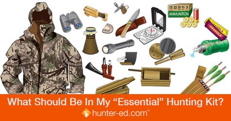 The type of hunt should dictate exactly what you bring with you, but there are some essentials every hunter needs. Check our list before you pack. Hunting Bag Essentials, Hunting Packing List, Deer Hunting Essentials, Hunting Essentials, Hunting Packs, Hunting Apparel, Hunting Supplies, Types Of Hunting, Hunting Women