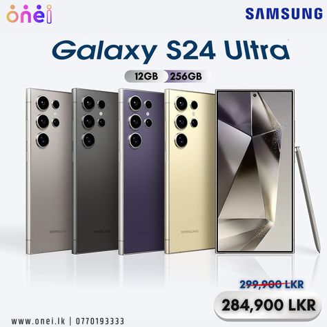 Experience the power of the new Samsung Galaxy S24 Ultra! 🚀 With 12GB RAM and 256GB storage, capture stunning moments and enjoy seamless performance. Available now at a special price of 284,900 LKR. ✨ Choose your color and elevate your tech game today! Visit www.onei.lk or call 0770193333 for more details. #Samsung #GalaxyS24Ultra #Smartphone #TechLovers #SpecialOffer #OneiLk Samsung Galaxy S24 Ultra, Samsung S24 Ultra, Creative Apps, Coding Apps, Parental Guidance, Interactive Display, Gaming Tech, Photography Tools, New Samsung Galaxy