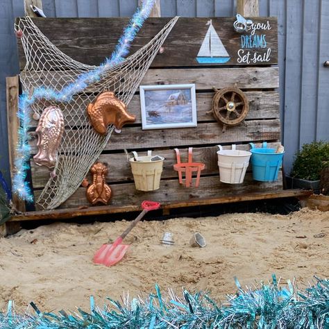 Sand Continuous Provision, Sand Area Eyfs Outdoor, Eyfs Outdoor Sand Area, Curiosity Approach Sand And Water Area, Water Area Eyfs Indoor, Sand And Water Area Eyfs, Indoor Sand Area Eyfs, Eyfs Sand Area, Sandpit Ideas Childcare