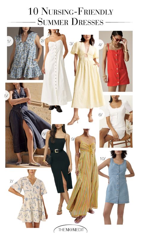 Since it's summer, a lot of us just want to live in pretty dresses. But this time around, we did a roundup for nursing-friendly dresses. | #TheMomEditStyle #FashionBlog #NursingFriendlyDresses #NewMomStyle #PostpartumStyle #SummerDresses Nursing Friendly Outfits Summer, Nursing Mom Fashion, Nursing Friendly Outfits, Nursing Outfits, Postpartum Dresses, Postpartum Style, Postpartum Fashion, Friendly Outfits, Nursing Friendly Dress