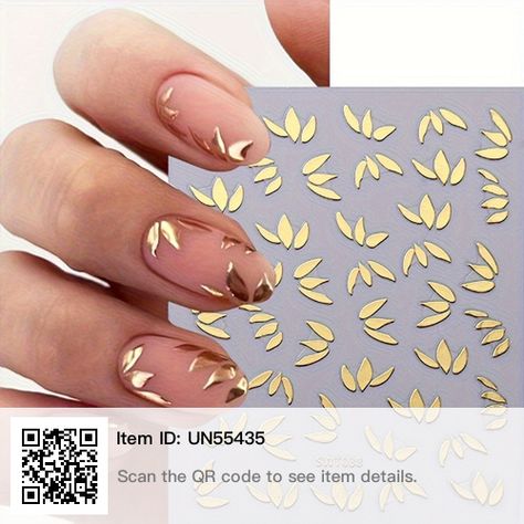 Leaf Nail Art, Simple Leaf, Art Stickers, Nail Art Stickers, Nail Art, Silver, Gold, Design, Art