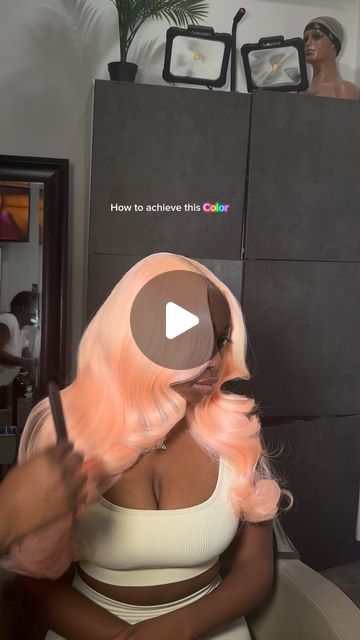 Auzire Beaute | NJ #1 WIGS, BUNDLES & LACE on Instagram: "You ask & you shall receive, NO GATE KEEPING ☺️➡️➡️  I used Adore Cotton Candy to achieve this soft pink, A little goes along way, to ensure this soft tone.   WATER COLOR METHOD 🎬  Grab a 613 unit from us and we’ll color it for you for a small fee😍😍😍   #hdlace #hdwigs #613 #rawindianhair ##hair #natural hair #blackownedbusiness #njhairseller #laceclosurewigs #qualityhair #explorepage #frontalwigs #blondehair #atlhaironhand #hdlace #2x6lace #rawindian #613wigsnj #613wigs" Soft Pink Wig, 613 Toned Wig, Raw Indian Hair, Pink Wig, Pink Cotton Candy, Hair Natural, Hd Lace, Frontal Wigs, Lace Closure