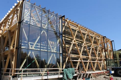 Heavy Timber Architecture, Timber Structure Architecture, Architecture Atrium, Timber Paneling, Timber Architecture, High Building, Timber Buildings, Wood Architecture, Wooden Buildings