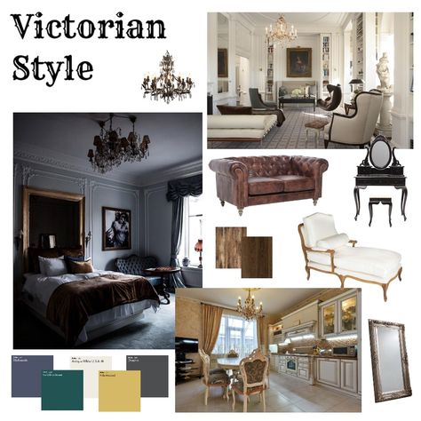 Victorian Style Mood Board, Victorian Mood Board, Victorian Style Interior, Antique White Usa, Fashion Designer Design, Modern Victorian Style, Victorian Interior Design, Forbidden Forest, Victorian Era Fashion