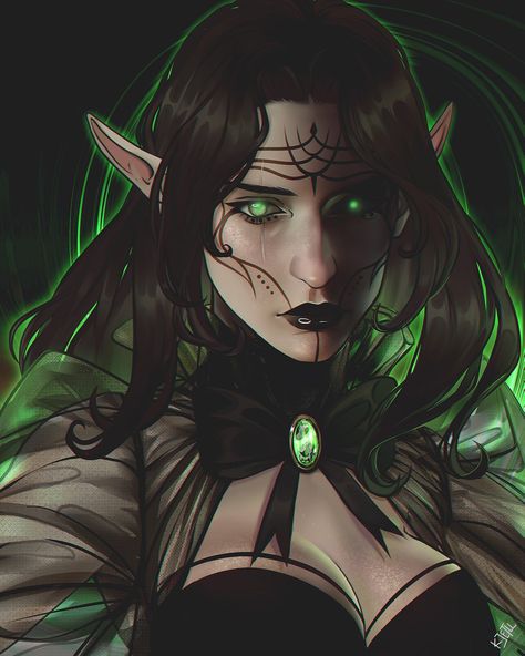 Dark Elf Female, Dark Elf, Elf, Art