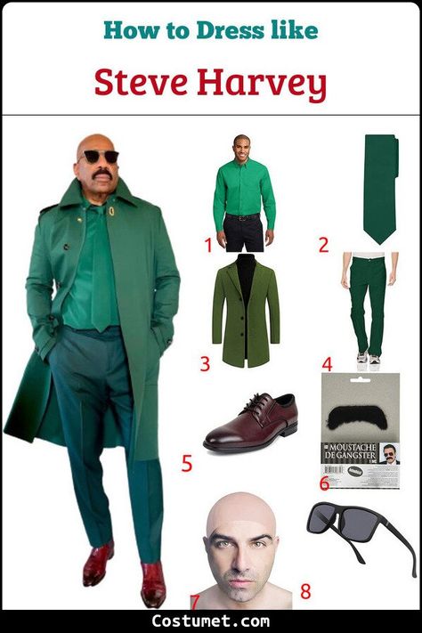 Steve Harvey Costume for Cosplay & Halloween 2022 Steve Harvey Costume, Fake Mustaches, Bald Cap, Costume For Halloween, Halloween 2022, Steve Harvey, Halloween 2023, Cosplay Halloween, Colorful Shoes