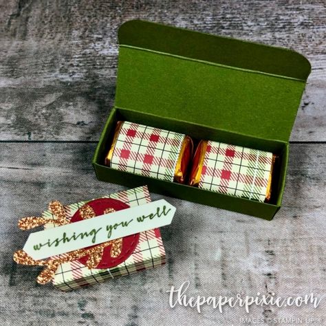 Stampin Up Nugget Treat Holder, Nugget Ideas, The Paper Pixie, Paper Pixie, Christmas Treats Holders, Boxes Ideas, Hershey Nugget, Box Video, Candy Treats