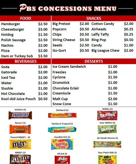 Fundraising Food Ideas Concession Stands, Best Concession Stand Items, Foods To Sell At Concession Stand, Best Concession Stand Food, Baseball Concession Stand Food, Selling Snacks At School Prices, Football Concession Stand Ideas, Carnival Food Ideas Concession Stands, Snack Shack Ideas