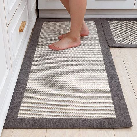 - 2 piece kitchen rug set - absorbent kitchen runner rugs - farmhouse kitchen rug set Kitchen Runner Rug Farmhouse, Farmhouse Kitchen Flooring, Kitchen Runner Rugs, Farmhouse Kitchen Rugs, Farmhouse Runner Rug, Dirty Kitchen, Kitchen Rugs Washable, Kitchen Rugs And Mats, Kitchen Carpet