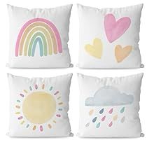 Pastel Rainbow Room, Rainbow Pillows, Rainbow Room Decor, Rainbow Girls Room, Nursery Throw Pillows, Cloud Rainbow, Nursery Watercolor, Girls Playroom, Rainbow Pillow