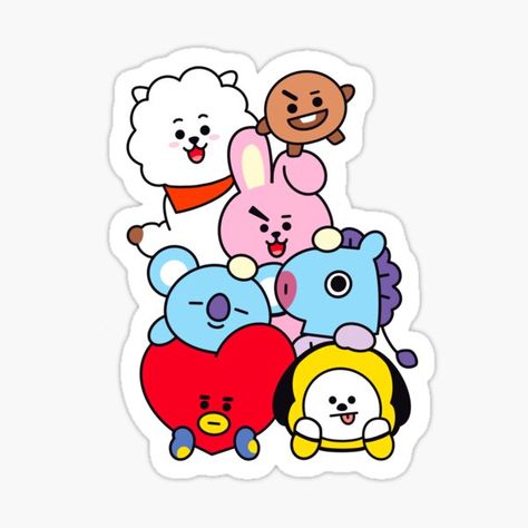 Pegatinas: Bts | Redbubble Journaling Photos, Bts Tattoos, Bt 21, Pop Stickers, Scrapbook Stickers Printable, Cute Wallpaper For Phone, Cartoon Stickers, Diy Stickers, Cool Art Drawings