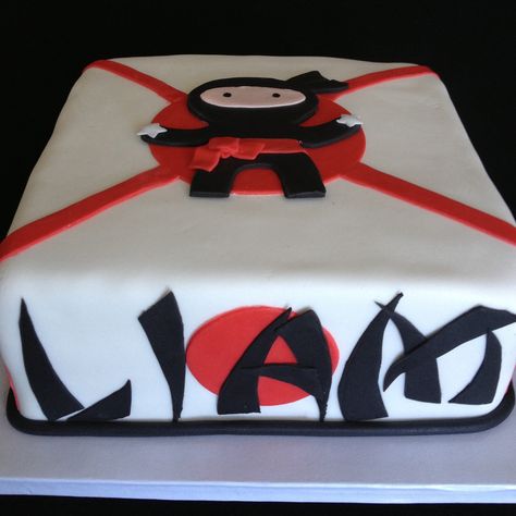 ninja cake - Google Search                                                                                                                                                     More Ninja Birthday Cake, Ninja Themed Birthday Party, Karate Cake, Ninja Turtle Birthday Cake, Turtle Birthday Cake, Ninja Cake, Karate Birthday, Cake For Her, Ninja Birthday Parties