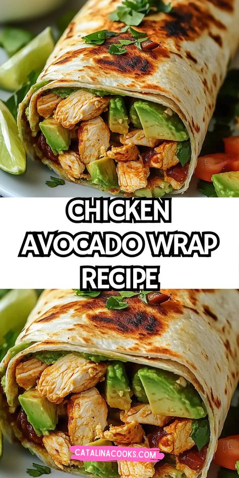 Looking for a simple healthy dinner recipe? This Chicken Avocado Wrap Recipe is a great option! Packed with lean chicken and creamy avocado, these wraps are not only delicious but also nutritious. Perfect for healthy lunch recipes or meal prep, this dish is an easy and satisfying way to enjoy a healthy meal. #HealthyDinnerRecipe #ChickenAvocado #AvocadoWrapRecipes #LunchRecipesHealthy Avocado Chicken Recipes, Avocado Wrap Recipes, Chicken Avocado Wrap, Avocado Wrap, Avocado Chicken, Lean Chicken, Wrap Recipe, Healthy Dinner Recipe, Chicken Avocado