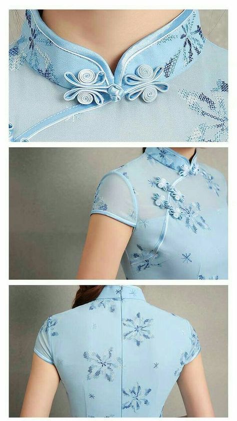 Asian Style Dress, Cotton Blouse Design, Chinese Style Dress, Neck Designs For Suits, Myanmar Dress Design, Long Dress Design, Kurta Neck Design, Unique Blouse Designs, Kurti Neck Designs