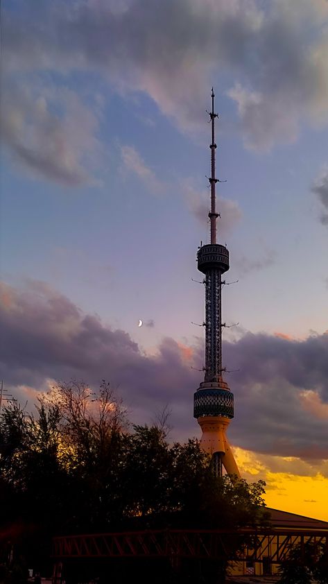 #tvtower#tashkent#sky#tower Sky Tower, Power Lines, Beautiful Cities, Dream Destinations, Tower, Quick Saves