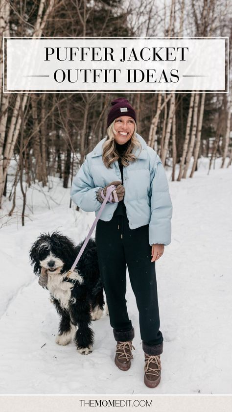 Key Piece For Winter: Stylish Little Puffer If there's one piece that makes me feel a little more pulled together in the winter, it's some sort of cute little puffer jacket. Here are my 2 most-worn outfit ideas. | #TheMomEditStyle #FashionBlog #OutfitIdeas #StyleTips #WinterStyle #WinterOutfit #SnowyOutfits #PufferCoatOutfit #PufferJacketOutfit #WinterPufferJacket Cropped Puffer Coat Outfit, Cute Puffer Jacket Outfits, Crop Puffer Jacket Outfit, Puffy Coat Outfit, Short Puffer Jacket Outfit, Cropped Puffer Jacket Outfit, Puffer Jacket Outfit Winter Style, Puffy Jacket Outfit, Puffer Jacket Outfits