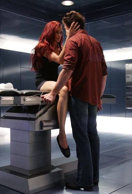 Hugh and Famke get ready for make out scene in Last Stand Make Out Scene, Wolverine And Jean, Wolverine And Jean Grey, Famke Janssen, Jean Grey Phoenix, X Men Evolution, Wolverine Hugh Jackman, Logan Wolverine, Last Stand