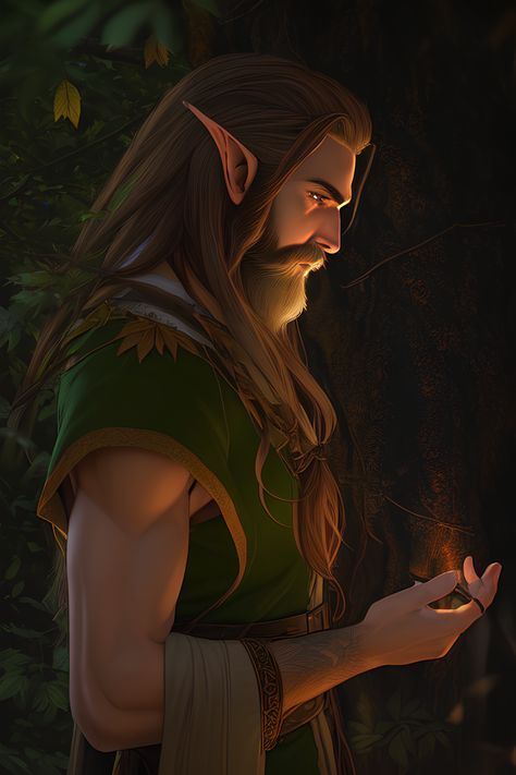 Half Elf Druid, Dnd Druid, Fantasy Elf, Male Elf, Elf Druid, Elves Fantasy, Elf Art, Wood Elf, Fantasy Portraits