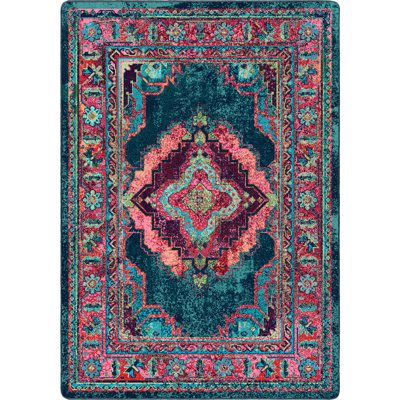 Bring an element of style to your space with this richly colored, show-stopping rug. Rug Size: Rectangle 3' x 4' | Blue;pink;dark Blue Rectangle 3' x 4' Area Rug - Bungalow Rose Tangelo 48.0 x 36.0 x 0.375 in whiteNylon | Wayfair Girls Room Rugs, Floral Flats, Inspire Me Home Decor, Elements Of Style, Pink Dark, Pile Rug, Modern Floral, Apartment Ideas, Bungalow Rose