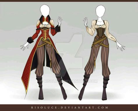 Outfit Auction, Adoptable Outfit, Highest Bidder, Pirate Outfit, Pirate Woman, Dress Drawing, Anime Dress, Fashion Design Drawings, Fantasy Dress