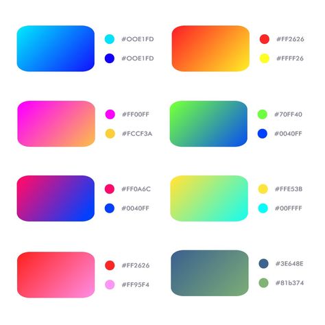 Gradients Palette, Design Pallettes, Color Gradient Palette, Gradient Colour Palette, Gradient Color Palette, Ux Design Principles, Gradient Color Design, Pantone Colour Palettes, Color Design Inspiration