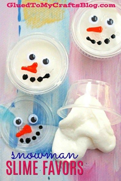 Girl Scout Brownie Home Scientist Badge Idea - Super Easy Snowman Slime Party Favors Brownie Home Scientist Badge, Snowman Slime, Classroom Winter Party, Slime Party Favors, Winter Party Favor, Simple Snowman, Homeroom Mom, School Holiday Party, Room Parent