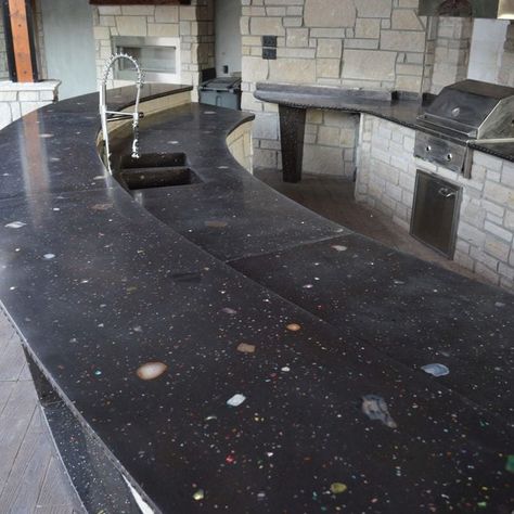 Dark Concrete Countertops, Diy Cement Countertops, Poured Concrete Counters, Black Concrete Countertops, Stained Concrete Countertops, Cement Countertops, Green Countertops, Diy Kitchen Countertops, Concrete Countertops Kitchen