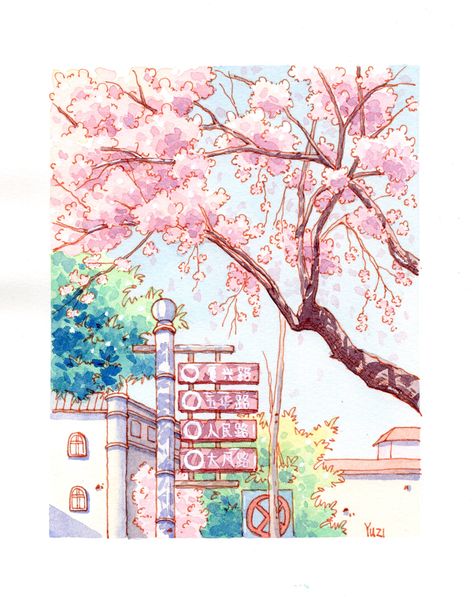 Coloring Aesthetic, Whimsical Art Journal, Bd Art, Art Eras, Watercolor Art Landscape, Character Artist, Color Drawing Art, Japon Illustration, Aesthetic Ideas