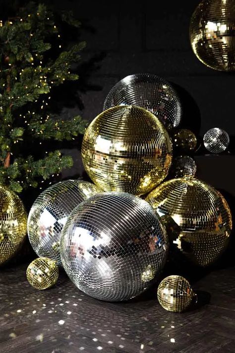 Gold Disco Ball, Disco Ball Decorations, Silver Disco Ball, Mirrored Tile, House Party Decorations, Rockett St George, Ball Decorations, Mirror Ball, Disco Balls