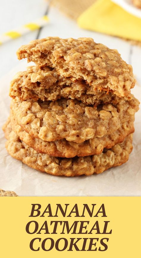 Banana Oatmeal Cookies Healthy, Healthy Oatmeal Cookies, Cookies Healthy, Banana Oatmeal Cookies, Banana Cookies, Cake Vegan, Healthy Oatmeal, Vegan Banana, Banana Oatmeal