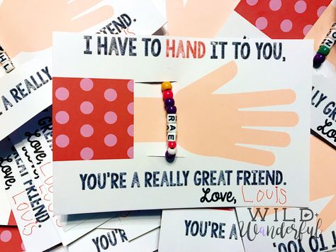 Bead Bracelet Valentine Printable, Bracelet Valentines For Kids, Bracelet Valentine Printable, Kids Valentine Ideas, Valentine's Quotes, Classroom Valentines Gifts, Kindergarten Valentines, Bracelet Valentines, Valentines Bracelets