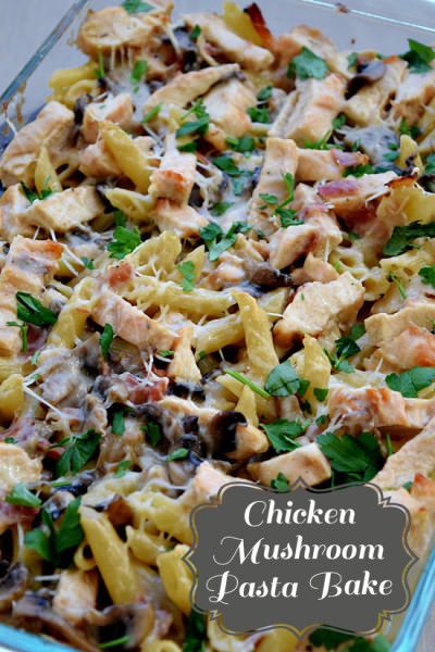 Creamy chicken mushroom pasta bake - grilled chicken atop mushrooms and prosciutto with a chicken marsala base Chicken Mushroom Pasta Bake, Creamy Chicken Mushroom Pasta, Chicken Marsala Pasta, Creamy Chicken Marsala, Marsala Pasta, Mushroom Pasta Bake, Creamy Chicken Mushroom, Chicken Mushroom Pasta, Grilled Chicken Pasta