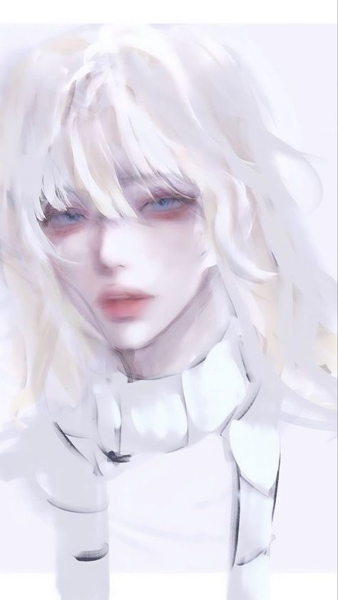 credit to the artist Anime Flower, Long White Hair, Surreal Artwork, Wow Art, Realism Art, Purple Eyes, 판타지 아트, Ethereal Art, 영감을 주는 캐릭터